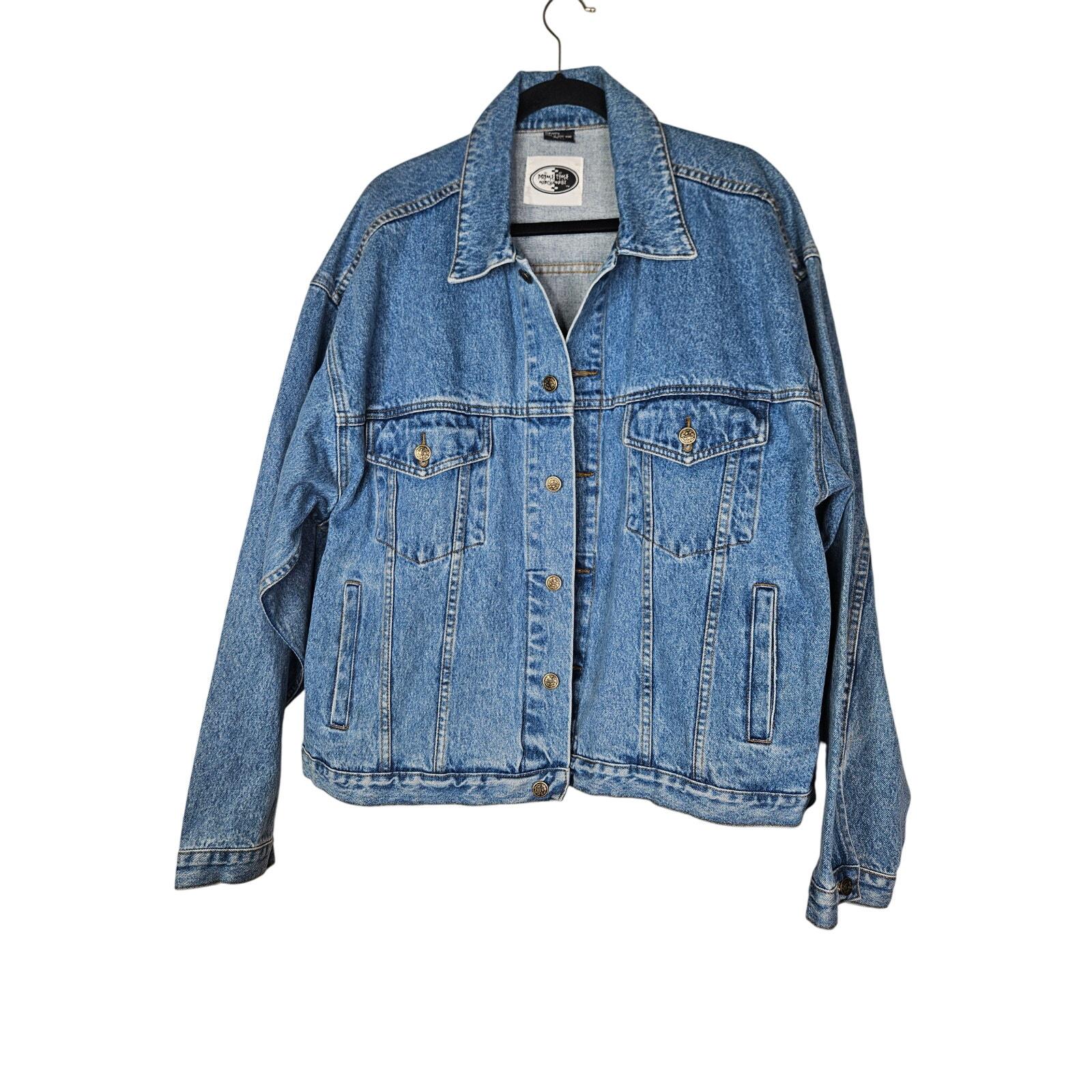 Vintage 90s HBO Embroidered Jean Denim Jacket XL Pop Art Prime