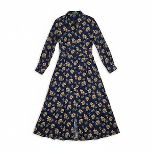 j crew floral dress long sleeve J. Crew Maxi Flowy Prairie Tiered Poppy Print Dress Long Sleeves Size 16 Floral