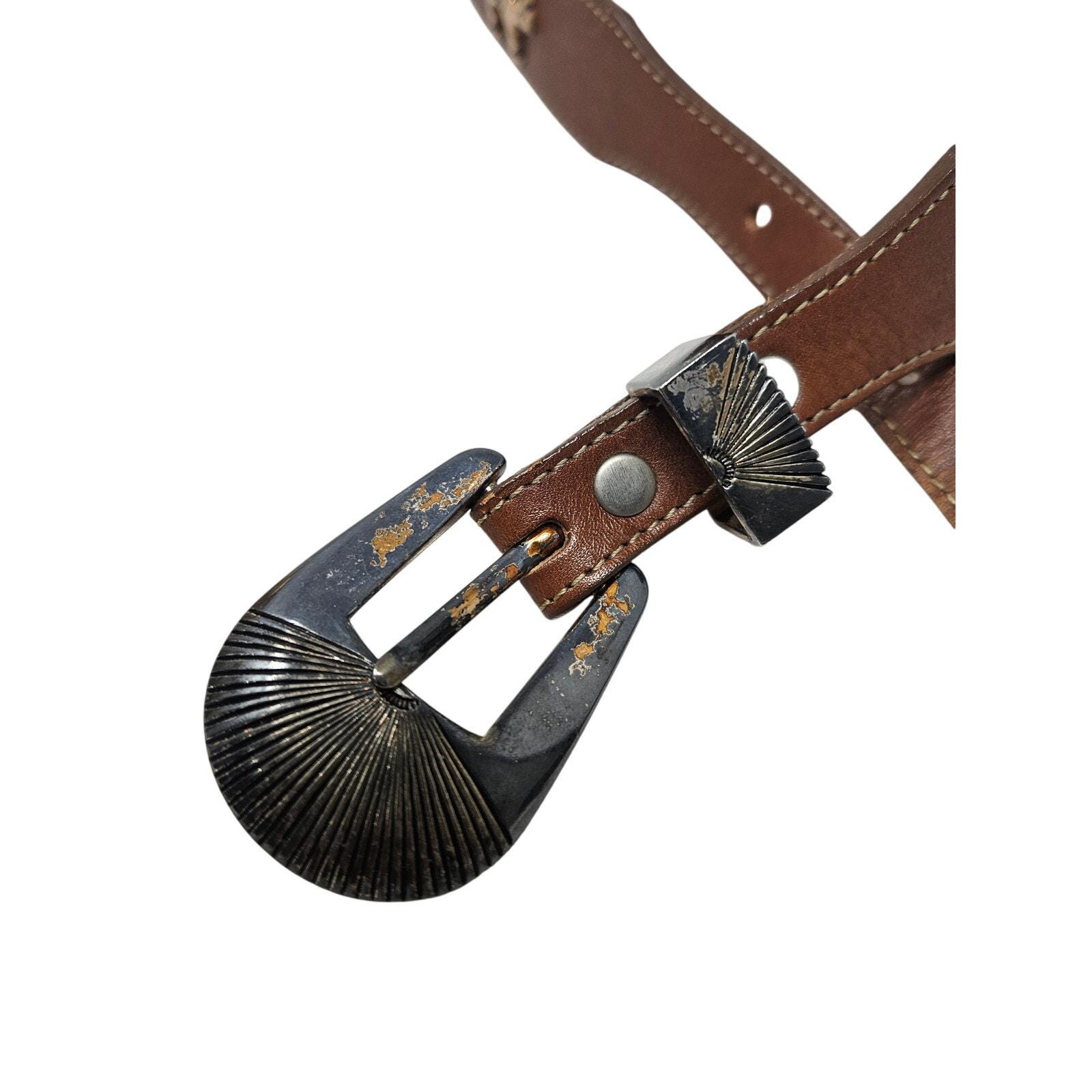 Vintage 90s Silver Creek Collection 32 Brown Leather Western 