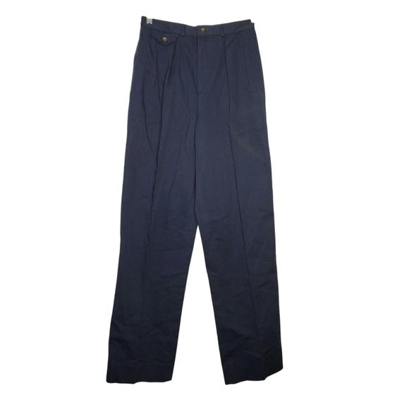 Deadstock Vintage 80s Polo Ralph Lauren 10 Navy Blue High Waist 