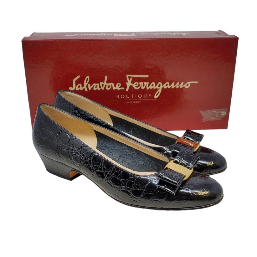 Salvatore Ferragamo embossed Bow headband - Black