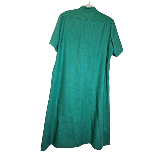 Vintage 80s Orvis 20 Kelly Green Shirt Dress Butt… - image 2