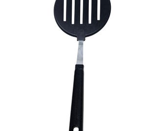 Vintage Ecko Black Plastic Stainless Spatula Kitchen Cooking Utensil Slotted