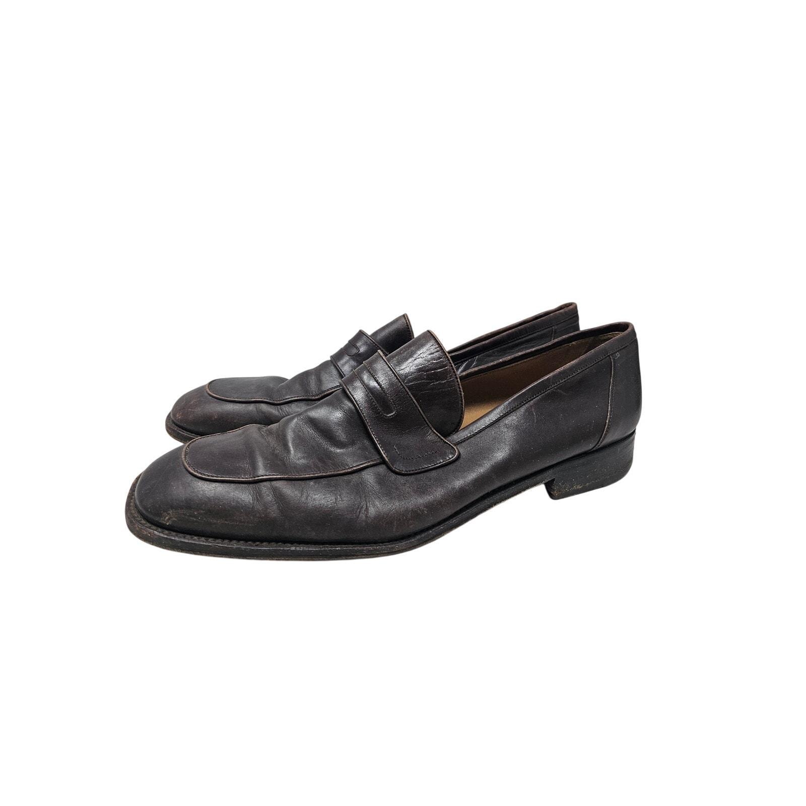 Mezlan 4352 Gray Leather Suede Buckle Monk Strap Dress Shoes Men Sz 8.5M US/42EU Vintage Bally Black Leather Loafers – Men main image 2