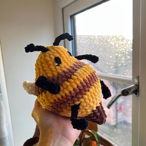 Crochet Plushie Bee lying Handmade Soft Toy