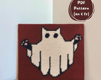 Padrão de tapeçaria de crochê "O Gato Fantasma"