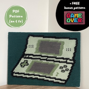Patron tableau en crochet - console de jeu vidéo rétro - retro gaming tapestry crochet pattern set