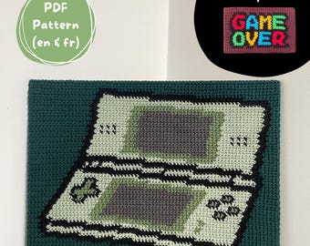 Patron tableau en crochet - console de jeu vidéo rétro - retro gaming tapestry crochet pattern set
