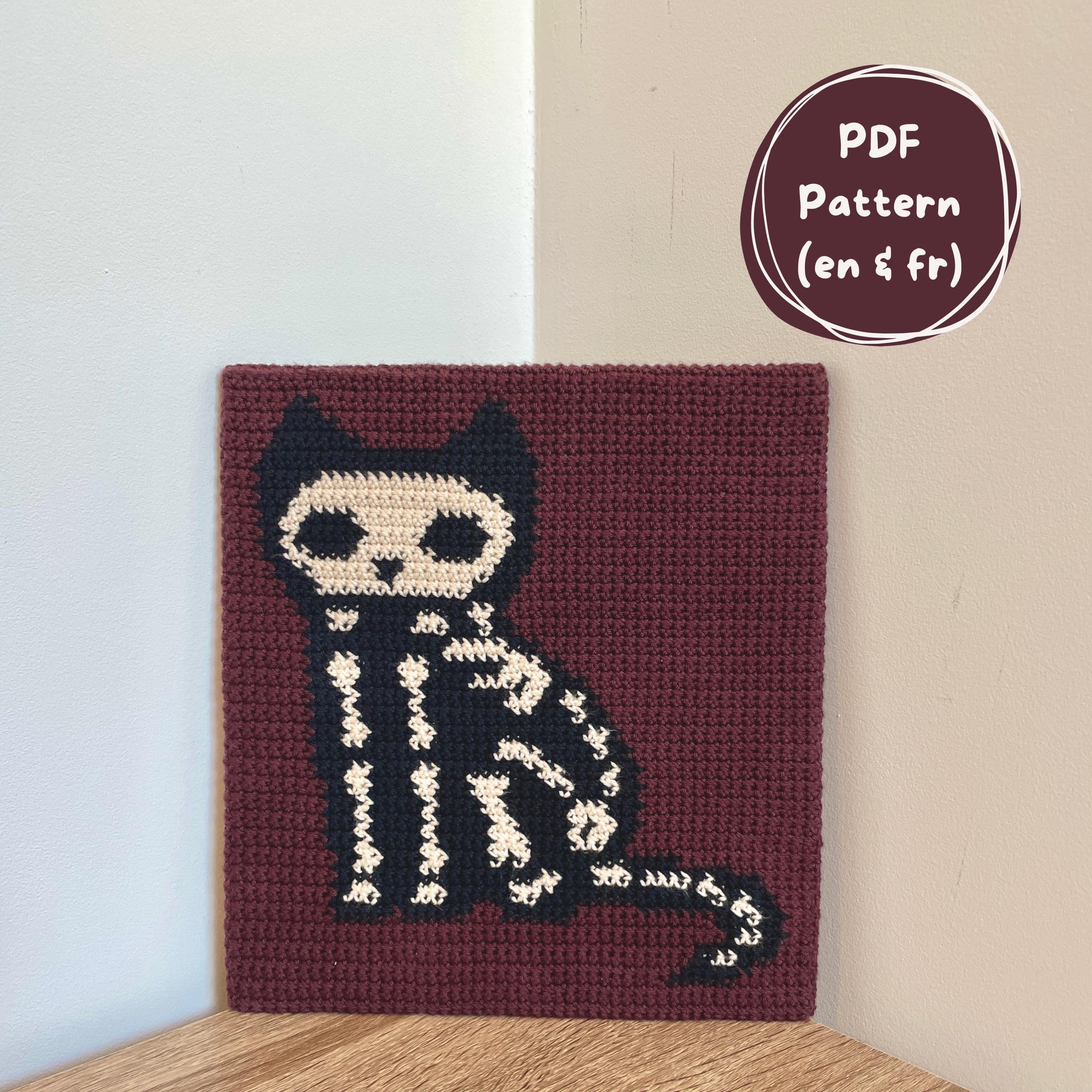 Tapestry crochet pattern: Skeleton cat