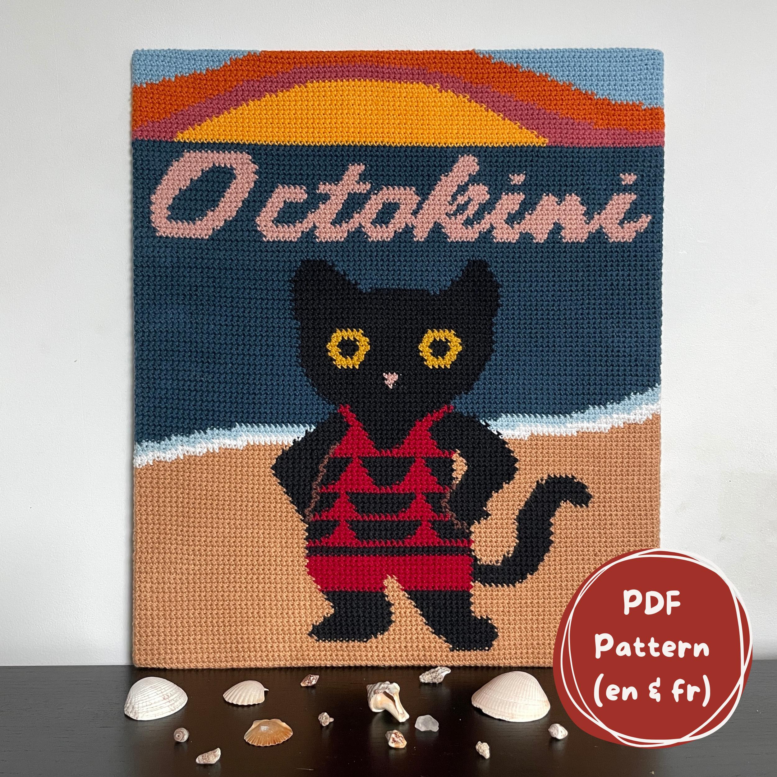 30 Tapestry Crochet Patterns: Our Favorite Wall Art, Bags, and Gifts 11 Octokini Cat Tapestry Crochet Pattern