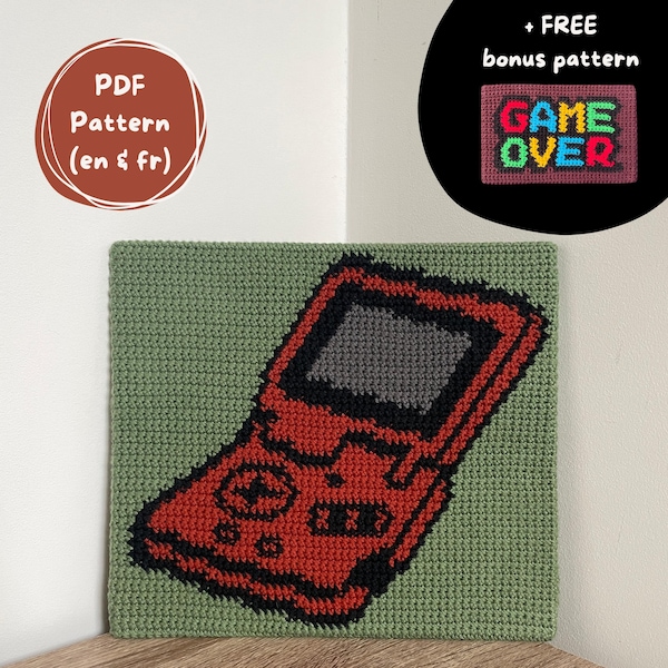 Häkelmuster für einen Wandteppich im Vintage-Konsolen-Stil #1 – Häkelset für Retro-Gaming-Wandteppiche