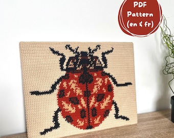 Patron tableau en crochet Coccinelle - Tapestry crochet Pattern