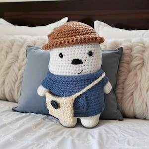 Cozy Handmade Crochet Bear Plushie with Accessories – Nursery Decor, Baby Shower Gift, Soft Toy for Toddlers