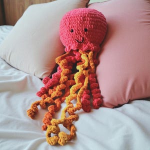 XL Handmade Crochet Jellyfish Plush – Made with Super Soft Bernat Yarn