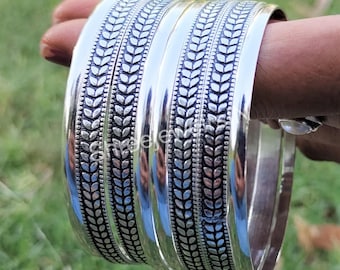 Sterling Silver Seminario Bangles Set: Handmade Mexican 7 Days Bracelet