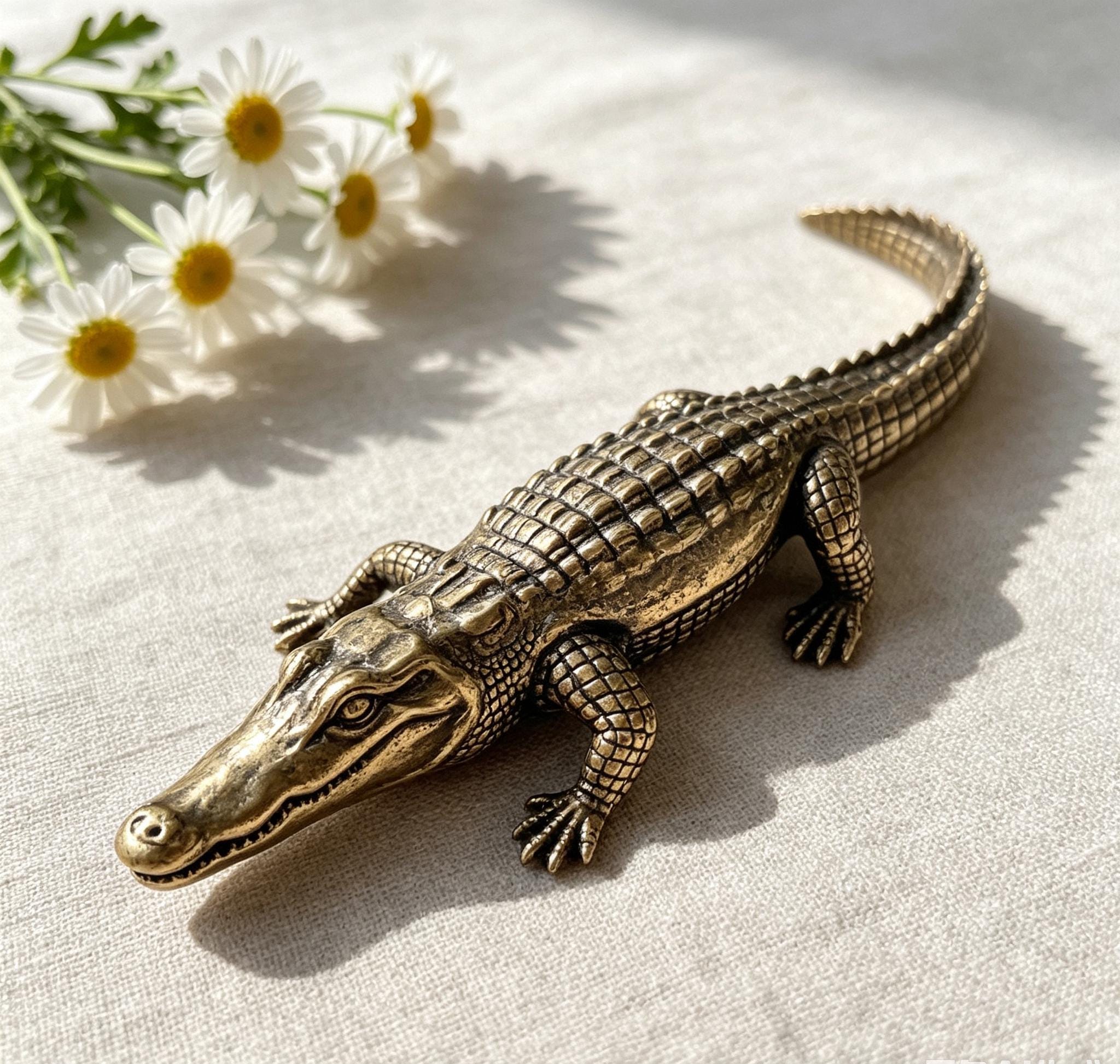Gold Alligator Statue - Etsy