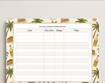 Tropical wedding planning Template