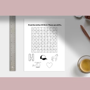 Alphabet Letter Search Worksheets – 10 Printable Pages – Find the Letter Activities for Preschool & Kindergarten – PDF Instant Download