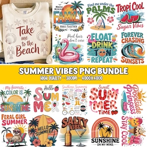Summer PNG Bundle Coquette Bow Retro Summer Beach Vibes Stay Cool Sunshine Sunflower Salty Tanned And Tipsy Tequila Aesthetic Sandy Boots image 3