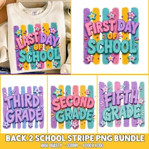 5000+ Back To School PNG Bundle: Preschool School First Day Preppy School sublimation Pre-K 1st-4th Grade, Strip school Png Digital Download image 4