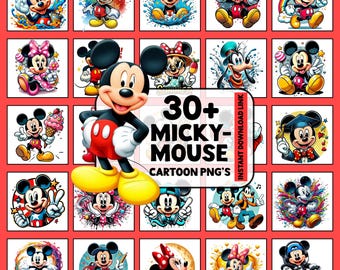 Mickey Mouse & Friends Best PNG Bundle, Mickey Mouse PNG Cartoon Sublimation Cliparts,PNG Pack