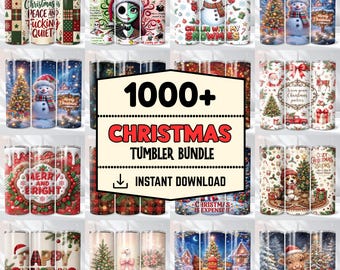 Christmas Tumbler Wrap Bundle, 20oz Skinny Tumbler Designs (Digital Download)