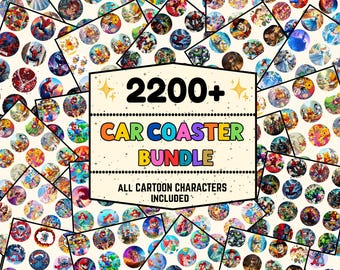 Car Coaster Sublimation Bundle: Floral & Sarcastic Designs PNG Digital Download