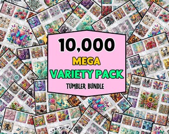 10,000+ Variety Pack Mega Tumbler Wrap Bundle, 20oz Skinny Best Selling Tumbler Designs, Straight Tapered, Digital Download