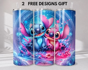 Stitch Tumbler Sublimation Wrap, 20oz Skinny PNG Design (Digital Download)