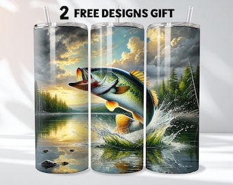 Bass Fish tumbler Bass Fishing tumbler wrap png 20 oz tumbler sublimation designs fish sublimation png trending tumbler wraps
