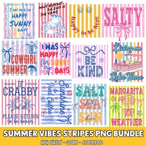 250+ Summer Striped PNG Bundle, Preppy Coastal Bow Sublimation, Vacation Margarita Digital Design image 6