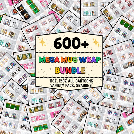 600 + Mega Mug Wrap Bundle, Mega 11oz Mug Wrap, Mega 15oz Mug Wrap, Mug Sublimation Design, Patrotic, Halloween Teacher Png