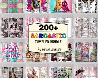 200+ Sarcastic Tumbler Wrap Bundle 20oz Skinny Funny Sarcastic Quotes, Funny Sayings Sublimation Sassy Quotes Instant Download