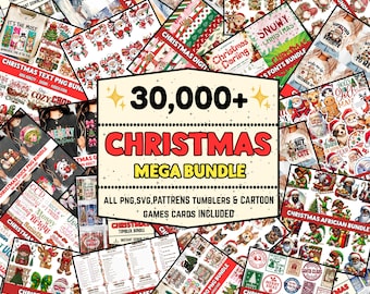 30,000+ Christmas PNG Bundle, Merry Christmas Designs, Grinch,Santa, Gnome Christmas Clipart, Cartoon Christmas, Christmas Tumbler, Wall Art