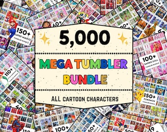 5000+ 20oz Cartoon Tumbler Bundle All Cartoons Character Sublimation Stitch Tumbler 90s Cartoon Tumbler, Stitch Tumbler PNG Digital Download