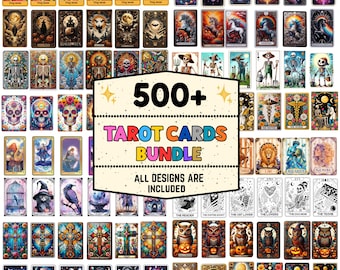 500+ Funny Tarot Card Design Bundle PNG  Sarcastic Skeleton Tarot Art For Sublimation and Cut Files, Trendy Skulls ClipArt With Adult Humor