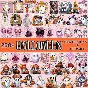 Paquete mega de Halloween PNG, diseños de películas de terror, paquete retro de Halloween PNG, paquete de otoño PNG, vibraciones espeluznantes PNG, truco o trato, calabaza PNG.