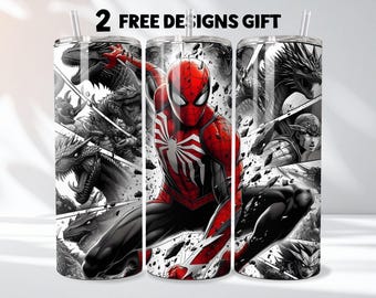 Emballage de gobelet Spiderman 20 OZ gobelet héros d'action Sublimation emballage de gobelet personnage de dessin animé Emballage de gobelet héros motif emballage de gobelet enfants