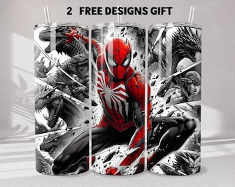 Emballage de gobelet Spiderman 20 OZ gobelet héros d'action Sublimation emballage de gobelet personnage de dessin animé Emballage de gobelet héros motif emballage de gobelet enfants