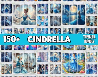 150+ Cinderella Tumbler Bundle, Dlsney Princess Tumbler, Cinderella Princess Cartoon Tumbler Wrap Png Instant Download