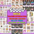 5000+ Teacher png bundle school holiday teacher appreciation retro boho teach love inspire back to school rainbow teacher life sublimation