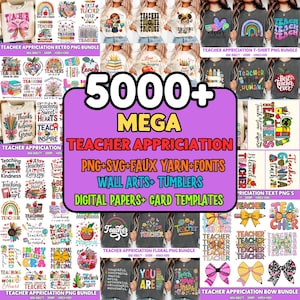 5000+ leraar png-bundel schoolvakanties leraar waardering retro boho lesgeven liefde inspireren terug naar school regenboog leraar leven sublimatie