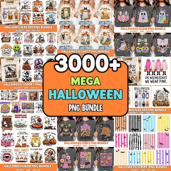 3000+ Halloween Mega Bundle Png ,Spooky Vibes Png ,Retro Halloween Png, Bundle Fall Png ,Bundle Halloween Horror Png , Digital Download