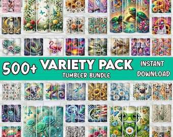 Variety Pack Mega Tumbler Wrap Bundle, Bundle PNG, 20oz Sublimation Tumbler Designs, 20 oz Skinny Tumbler, Halloween Christmas Watercolor