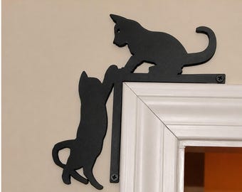 Custom Cat Address Sign | Personalized Metal House Number Plaque | Metal Cat Silhouette Sign for Yard & Wall Decor | Cat Lover Gift