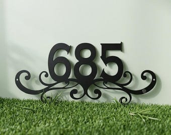 Custom Metal Address Sign | Personalized House Number Plaque | Modern Outdoor Street Name Sign | Vertical & Horizontal Curb Appeal Decor