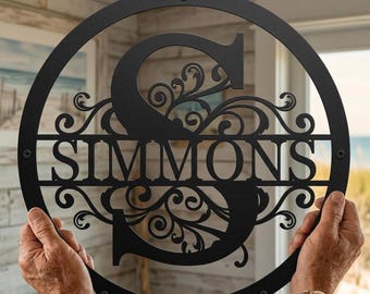 Custom Metal Family Name Sign | Personalized Monogram Wall Art | Outdoor Name Plaque | Housewarming & Wedding Gift | Est. Last Name Decor