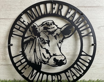 Custom Farm Name Sign | Personalized Metal Ranch Decor | Family Name Outdoor Wall Art | Farmhouse Barn Sign | Housewarming Anniversary Gift