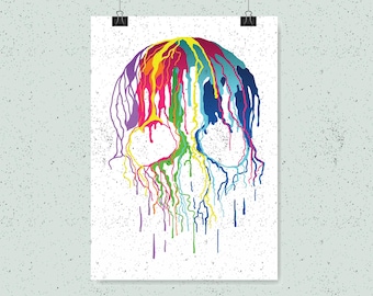 Skull Pdf, Dripping Skull Pdf, Skeleton Pdf, Halloween Pdf, Digital File, Printable PDF