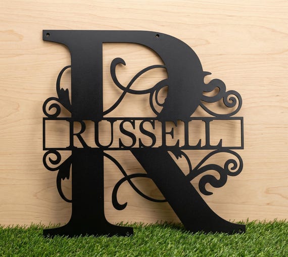 Custom Metal Name Sign, Monogram Family Name Wall Art, Outdoor Garden Decor, Housewarming Gift, Last Name Sign Wedding Gift,Front Door Decor